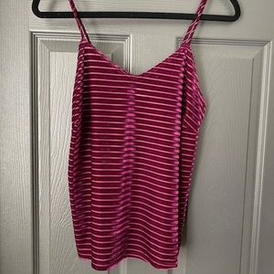 Purple Velvet sheer striped camisole